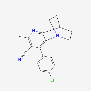 3-(4-Chlorophenyl)-5-methyl-1,6-diazatricyclo[6.2.2.0^{2,7}]dodeca-2(7),3,5-triene-4-carbonitrile