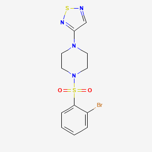 molecular formula C12H13BrN4O2S2 B2936457 1-(2-Bromobenzenesulfonyl)-4-(1,2,5-thiadiazol-3-yl)piperazine CAS No. 2097910-53-5