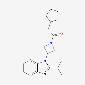 2-Cyclopentyl-1-[3-(2-propan-2-ylbenzimidazol-1-yl)azetidin-1-yl]ethanone