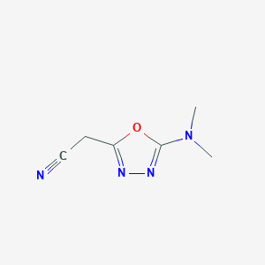 molecular formula C6H8N4O B2936463 2-[5-(Dimethylamino)-1,3,4-oxadiazol-2-yl]acetonitrile CAS No. 338750-75-7