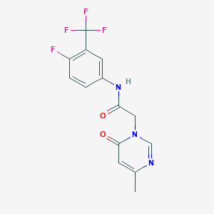 molecular formula C14H11F4N3O2 B2936468 N-(4-fluoro-3-(trifluoromethyl)phenyl)-2-(4-methyl-6-oxopyrimidin-1(6H)-yl)acetamide CAS No. 1203264-45-2
