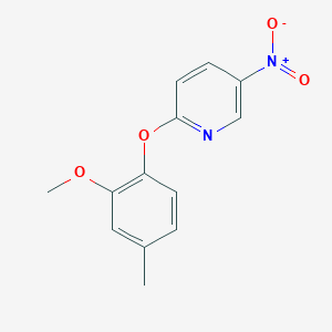 molecular formula C13H12N2O4 B2936470 2-(2-Methoxy-4-methylphenoxy)-5-nitropyridine CAS No. 1089602-23-2