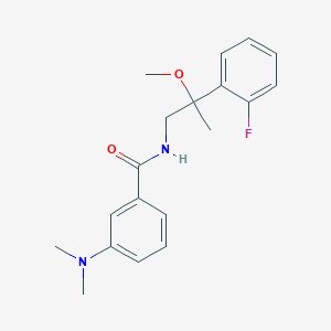 molecular formula C19H23FN2O2 B2936471 3-(dimethylamino)-N-(2-(2-fluorophenyl)-2-methoxypropyl)benzamide CAS No. 1796950-61-2
