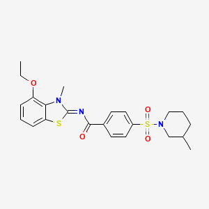 molecular formula C23H27N3O4S2 B2936476 (Z)-N-(4-ethoxy-3-methylbenzo[d]thiazol-2(3H)-ylidene)-4-((3-methylpiperidin-1-yl)sulfonyl)benzamide CAS No. 533868-93-8