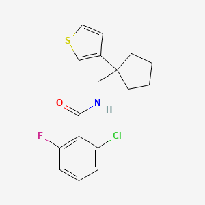 2-chloro-6-fluoro-N-((1-(thiophen-3-yl)cyclopentyl)methyl)benzamide