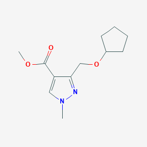 molecular formula C12H18N2O3 B2936485 Methyl 3-(cyclopentyloxymethyl)-1-methylpyrazole-4-carboxylate CAS No. 1975118-36-5