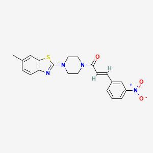 (E)-1-(4-(6-methylbenzo[d]thiazol-2-yl)piperazin-1-yl)-3-(3-nitrophenyl)prop-2-en-1-one