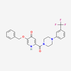 5-(benzyloxy)-2-(4-(3-(trifluoromethyl)phenyl)piperazine-1-carbonyl)pyridin-4(1H)-one