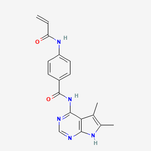 N-(5,6-Dimethyl-7H-pyrrolo[2,3-d]pyrimidin-4-yl)-4-(prop-2-enoylamino)benzamide