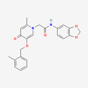 molecular formula C23H22N2O5 B2936492 N-(2H-1,3-benzodioxol-5-yl)-2-{2-methyl-5-[(2-methylphenyl)methoxy]-4-oxo-1,4-dihydropyridin-1-yl}acetamide CAS No. 946254-47-3