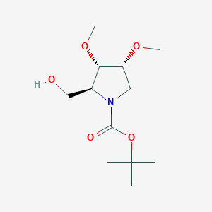 molecular formula C12H23NO5 B2936527 Tert-butyl (2S,3S,4R)-2-(hydroxymethyl)-3,4-dimethoxypyrrolidine-1-carboxylate CAS No. 2460739-87-9