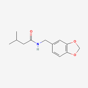 molecular formula C13H17NO3 B2936529 N-(1,3-benzodioxol-5-ylmethyl)-3-methylbutanamide CAS No. 349540-63-2