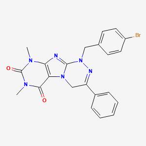 molecular formula C22H19BrN6O2 B2936531 1-(4-bromobenzyl)-7,9-dimethyl-3-phenyl-7,9-dihydro-[1,2,4]triazino[3,4-f]purine-6,8(1H,4H)-dione CAS No. 898448-47-0