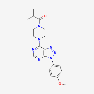 molecular formula C19H23N7O2 B2936533 1-(4-(3-(4-methoxyphenyl)-3H-[1,2,3]triazolo[4,5-d]pyrimidin-7-yl)piperazin-1-yl)-2-methylpropan-1-one CAS No. 923515-65-5