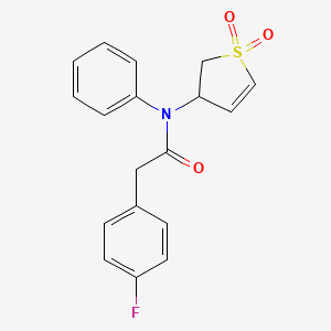 molecular formula C18H16FNO3S B2936543 N-(1,1-DIOXIDO-2,3-DIHYDRO-3-THIOPHENYL)-2-(4-FLUOROPHENYL)-N-PHENYLACETAMIDE CAS No. 863021-10-7