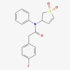 molecular formula C18H16FNO3S B2936543 N-(1,1-dioxido-2,3-dihydrothien-3-yl)-2-(4-fluorophenyl)-N-phenylacetamide CAS No. 863021-10-7