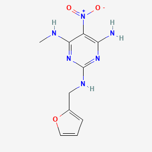 molecular formula C10H12N6O3 B2936586 N2-(furan-2-ylmethyl)-N4-methyl-5-nitropyrimidine-2,4,6-triamine CAS No. 682776-65-4