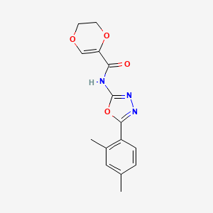 molecular formula C15H15N3O4 B2936595 N-[5-(2,4-dimethylphenyl)-1,3,4-oxadiazol-2-yl]-2,3-dihydro-1,4-dioxine-5-carboxamide CAS No. 891115-55-2