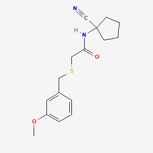 molecular formula C16H20N2O2S B2936598 N-(1-cyanocyclopentyl)-2-{[(3-methoxyphenyl)methyl]sulfanyl}acetamide CAS No. 1252402-47-3