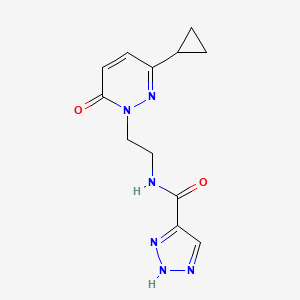 molecular formula C12H14N6O2 B2936674 N-(2-(3-cyclopropyl-6-oxopyridazin-1(6H)-yl)ethyl)-2H-1,2,3-triazole-4-carboxamide CAS No. 2097900-79-1
