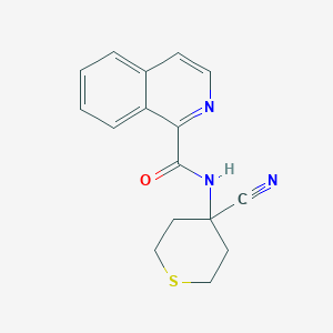 molecular formula C16H15N3OS B2936689 N-(4-Cyanothian-4-YL)isoquinoline-1-carboxamide CAS No. 1465377-22-3