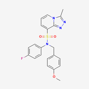 molecular formula C21H19FN4O3S B2936696 N-(4-fluorophenyl)-N-[(4-methoxyphenyl)methyl]-3-methyl-[1,2,4]triazolo[4,3-a]pyridine-8-sulfonamide CAS No. 1251570-87-2
