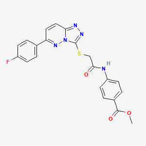 molecular formula C21H16FN5O3S B2936719 Methyl 4-(2-((6-(4-fluorophenyl)-[1,2,4]triazolo[4,3-b]pyridazin-3-yl)thio)acetamido)benzoate CAS No. 894057-77-3