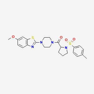B2936723 (4-(6-Methoxybenzo[d]thiazol-2-yl)piperazin-1-yl)(1-tosylpyrrolidin-2-yl)methanone CAS No. 1048388-00-6