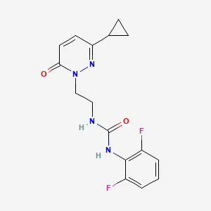 molecular formula C16H16F2N4O2 B2936729 1-(2-(3-cyclopropyl-6-oxopyridazin-1(6H)-yl)ethyl)-3-(2,6-difluorophenyl)urea CAS No. 2034423-21-5