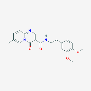 molecular formula C20H21N3O4 B2936811 N-(3,4-dimethoxyphenethyl)-7-methyl-4-oxo-4H-pyrido[1,2-a]pyrimidine-3-carboxamide CAS No. 877649-38-2