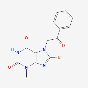 8-bromo-3-methyl-7-(2-oxo-2-phenylethyl)-1H-purine-2,6(3H,7H)-dione