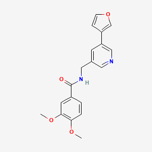 molecular formula C19H18N2O4 B2936864 N-((5-(furan-3-yl)pyridin-3-yl)methyl)-3,4-dimethoxybenzamide CAS No. 2034365-24-5