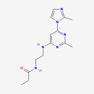 N-(2-((2-methyl-6-(2-methyl-1H-imidazol-1-yl)pyrimidin-4-yl)amino)ethyl)propionamide