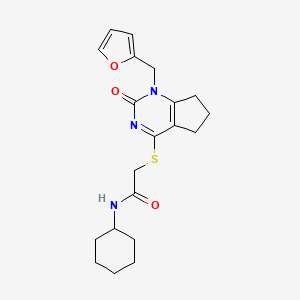 N-cyclohexyl-2-[[1-(furan-2-ylmethyl)-2-oxo-6,7-dihydro-5H-cyclopenta[d]pyrimidin-4-yl]sulfanyl]acetamide