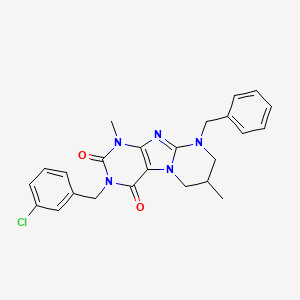 9-benzyl-3-(3-chlorobenzyl)-1,7-dimethyl-6,7,8,9-tetrahydropyrimido[2,1-f]purine-2,4(1H,3H)-dione