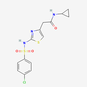 2-(2-(4-chlorophenylsulfonamido)thiazol-4-yl)-N-cyclopropylacetamide