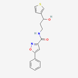 N-(3-hydroxy-3-(thiophen-3-yl)propyl)-5-phenylisoxazole-3-carboxamide