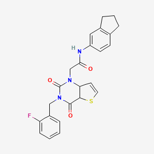 N-(2,3-dihydro-1H-inden-5-yl)-2-{3-[(2-fluorophenyl)methyl]-2,4-dioxo-1H,2H,3H,4H-thieno[3,2-d]pyrimidin-1-yl}acetamide