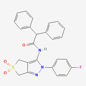 N-[2-(4-fluorophenyl)-5,5-dioxo-4,6-dihydrothieno[3,4-c]pyrazol-3-yl]-2,2-diphenylacetamide