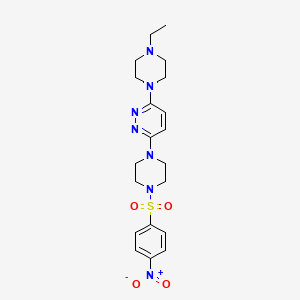 3-(4-Ethylpiperazin-1-yl)-6-(4-((4-nitrophenyl)sulfonyl)piperazin-1-yl)pyridazine