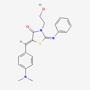 (2Z,5Z)-5-(4-(dimethylamino)benzylidene)-3-(2-hydroxyethyl)-2-(phenylimino)thiazolidin-4-one