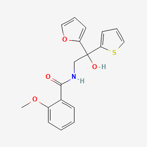 N-(2-(furan-2-yl)-2-hydroxy-2-(thiophen-2-yl)ethyl)-2-methoxybenzamide