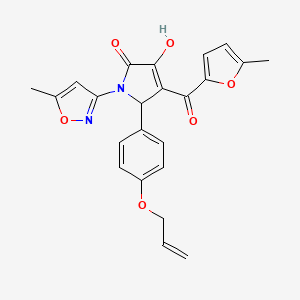molecular formula C23H20N2O6 B2936960 5-(4-(allyloxy)phenyl)-3-hydroxy-4-(5-methylfuran-2-carbonyl)-1-(5-methylisoxazol-3-yl)-1H-pyrrol-2(5H)-one CAS No. 618872-68-7