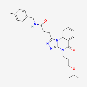 N-[(4-methylphenyl)methyl]-3-{5-oxo-4-[3-(propan-2-yloxy)propyl]-4H,5H-[1,2,4]triazolo[4,3-a]quinazolin-1-yl}propanamide
