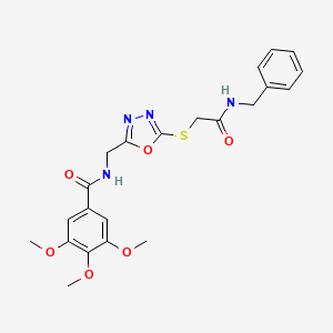 molecular formula C22H24N4O6S B2936991 N-[(5-{[(BENZYLCARBAMOYL)METHYL]SULFANYL}-1,3,4-OXADIAZOL-2-YL)METHYL]-3,4,5-TRIMETHOXYBENZAMIDE CAS No. 851784-45-7