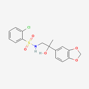 N-(2-(benzo[d][1,3]dioxol-5-yl)-2-hydroxypropyl)-2-chlorobenzenesulfonamide