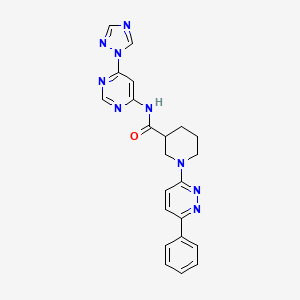 N-(6-(1H-1,2,4-triazol-1-yl)pyrimidin-4-yl)-1-(6-phenylpyridazin-3-yl)piperidine-3-carboxamide