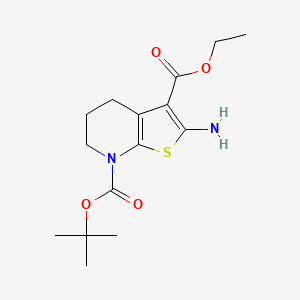 molecular formula C15H22N2O4S B2937031 Thieno[2,3-b]pyridine-3,7(4H)-dicarboxylic acid, 2-amino-5,6-dihydro-, 7-(1,1-dimethylethyl) 3-ethyl ester CAS No. 1101857-21-9