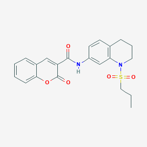 molecular formula C22H22N2O5S B2937035 2-oxo-N-(1-(propylsulfonyl)-1,2,3,4-tetrahydroquinolin-7-yl)-2H-chromene-3-carboxamide CAS No. 946225-16-7