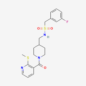 1-(3-fluorophenyl)-N-((1-(2-(methylthio)nicotinoyl)piperidin-4-yl)methyl)methanesulfonamide